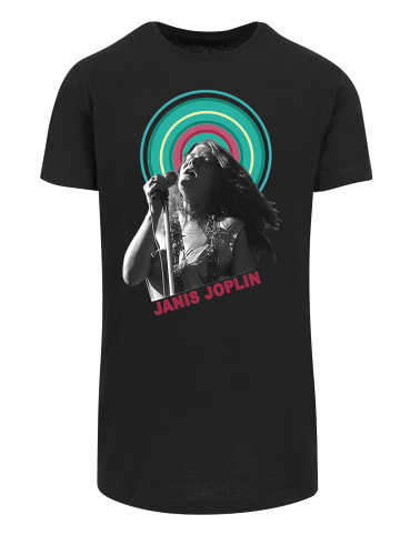 F4NT4STIC Long Cut T-Shirt Long Cut T-Shirt 'Janis Joplin Halo Photo' in schwarz