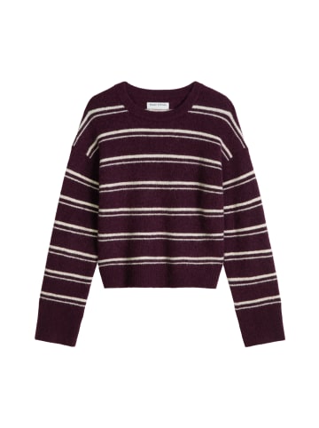 Marc O'Polo DENIM Gestreifter Strickpullover relaxed in Medium Brown Melange