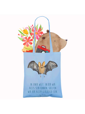 Mr. & Mrs. Panda Shopper Fledermaus Flügel mit Spruch in Sky Blue
