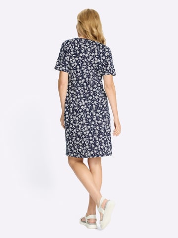 Sieh an! Jersey-Kleid in marine-ecru-bedruckt