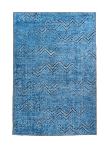 Kayoom Kurzflor Teppich Antique 325 in blau - rechteckig