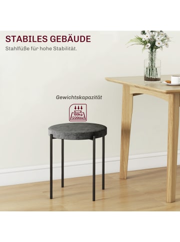 HOMCOM Esszimmerhocker in Grau 41,5L x 41,5B x 46H cm