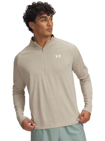 Under Armour Longsleeve "Tech Textured 1/2 Zip" in Braun