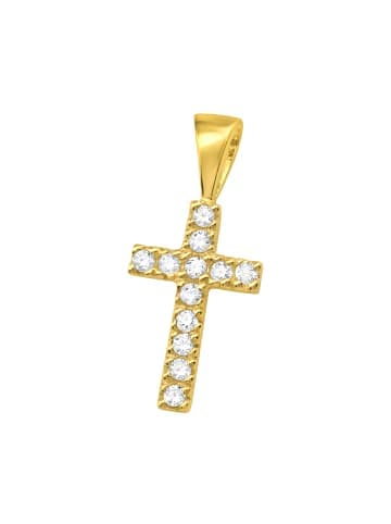 Alexander York Anhänger KREUZ ZIRKONIA in Gold aus 925 Sterling Silber in silberfarben