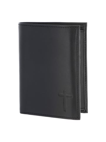 oxmox Leather Geldbörse RFID Schutz Leder 13 cm in schwarz-freedom cross