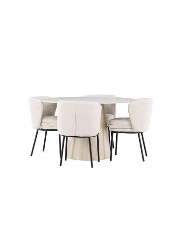 ebuy24 Essgruppe Lanzo Whitewash 120 x 120 cm