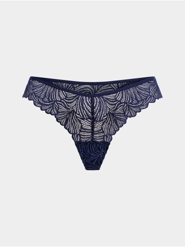 Erlich Textil  Fluid Lace Spitzen Brazil String aus recyceltem Polyamid - atmungsaktiv in mitternachtblau