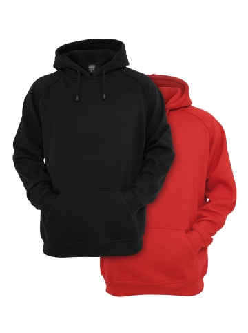 Urban Classics Hoody in black+red