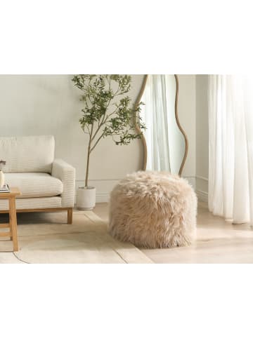 Beliani Pouf TUKKI in Beige - (W) 75 x (H) 45 x (L) 75 cm