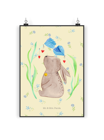 Mr. & Mrs. Panda Plakat Hase Blume ohne Spruch in Blumig