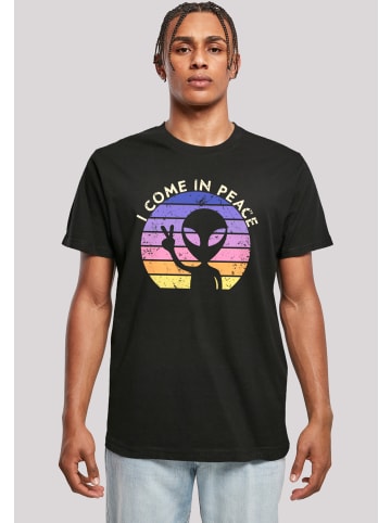 F4NT4STIC T-Shirt Alien Peace Sunset in schwarz