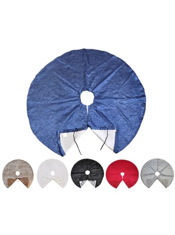 JACK Christbaumdecke Rund Ø 120cm Weihnachtsbaumdecke in Blau mit Struktur