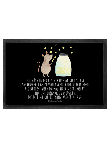 Mr. & Mrs. Panda Bodenvorleger Maus Sterne mit Spruch in Schwarz