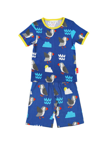 Toby Tiger Schlafanzug mit Papageientaucher Print in blau