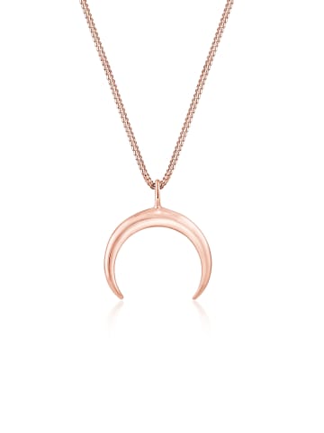 Elli Halskette 925 Sterling Silber Astro, Halbmond in Rosegold