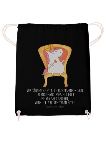 Mr. & Mrs. Panda Stoffbeutel Einhorn Prinzessin mit Spruch in Schwarz