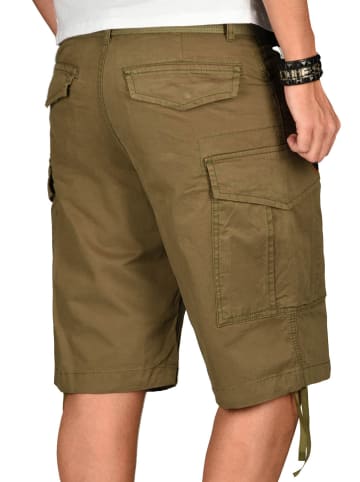 Alessandro Salvarini A. Salvarini Herren Designer Cargo Shorts Cargoshorts kurze Hose Gürtel AS133 in Olivgrün