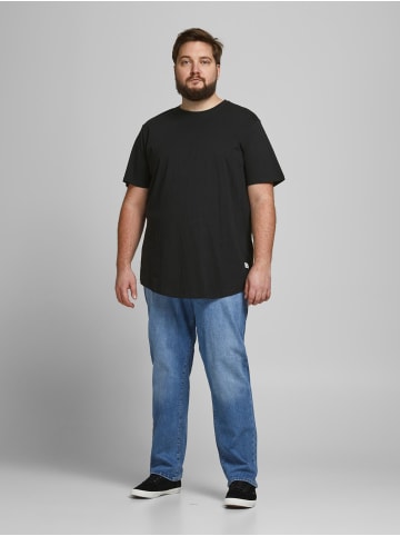 Jack & Jones Basic Plus SizeT-Shirt Kurzarm Übergrößen Shirt JJENOA in Schwarz