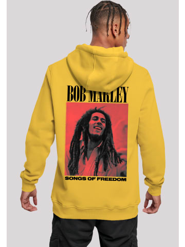 F4NT4STIC Hoodie Bob Marley Songs Of Freedom Reggae Music in taxi yellow