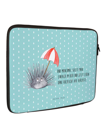 Mr. & Mrs. Panda Notebook Hülle Seeigel mit Spruch in Türkis Pastell