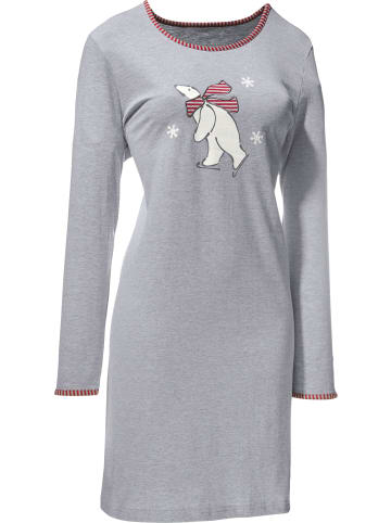 Erwin Müller Single-Jersey Nachthemd in grau meliert