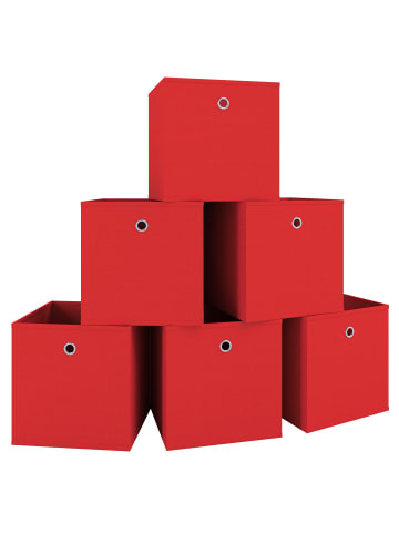 VCM  6er Set Faltbox Klappbox Aufbewahrungsbox Boxas in Rot