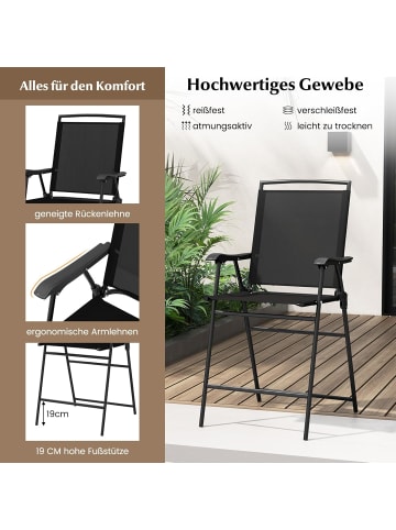 COSTWAY Bistrotisch 3 tlg. Set in Schwarz