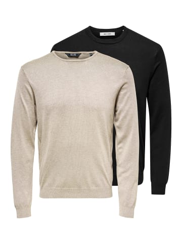ONLY & SONS Pullover Wyler in Schwarz / beige