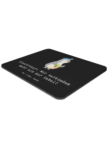 Mr. & Mrs. Panda Mouse-Pad Elektriker Verbindungen mit Spruch in Schwarz
