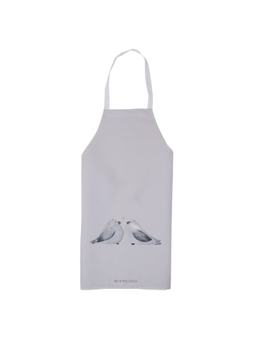 Mr. & Mrs. Panda Grillschürze Turteltauben Liebe ohne Spruch in Grau Pastell