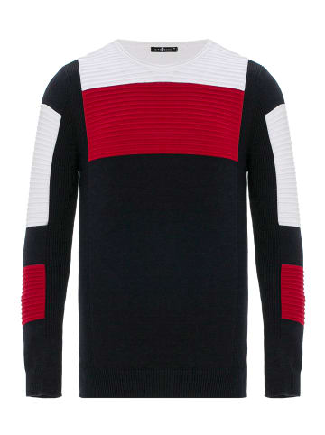 Cipo & Baxx Pullover in NAVYBLUE-RED