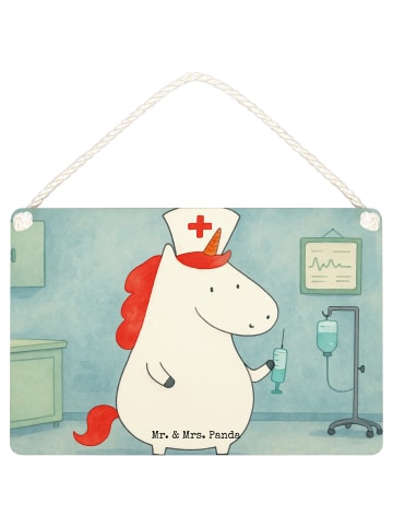 Mr. & Mrs. Panda Deko Schild Einhorn Krankenschwester Design ohn... in Weiß