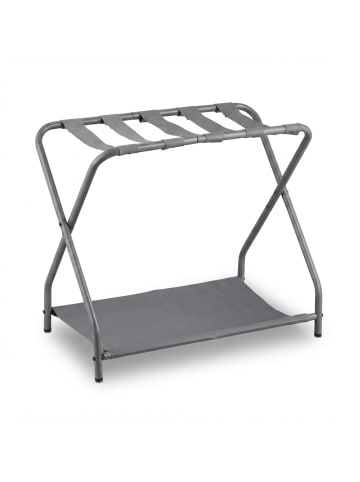 relaxdays 2 x Kofferständer in Grau - (B)66 x (H)58 x (T)38 cm