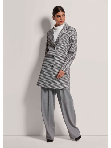 MADELEINE Mantel mit Hahnentritt-Muster in schwarz / wollweiß