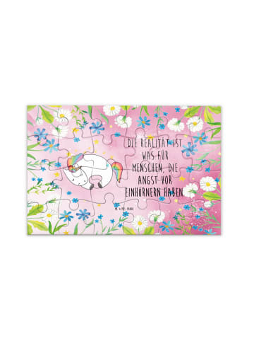 Mr. & Mrs. Panda Puzzle Einhorn Nacht mit Spruch in Rot Pastell