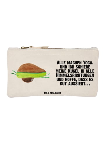 Mr. & Mrs. Panda Federtasche Avocado Yoga mit Spruch in Weiß