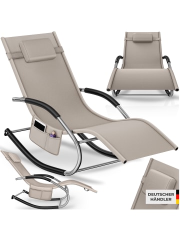 tectake ergonomische Sonnenliege, Belastbarkeit 120 kg, 62 x 146 x 92 cm