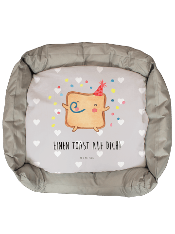 Mr. & Mrs. Panda Katzenkissen Toast Party mit Spruch in Grau Pastell