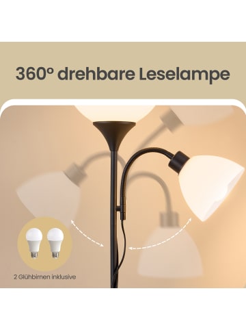 VASAGLE Stehlampe Lusia in Mattschwarz - (B)23.5 x (H)176 x (T)38.5 cm