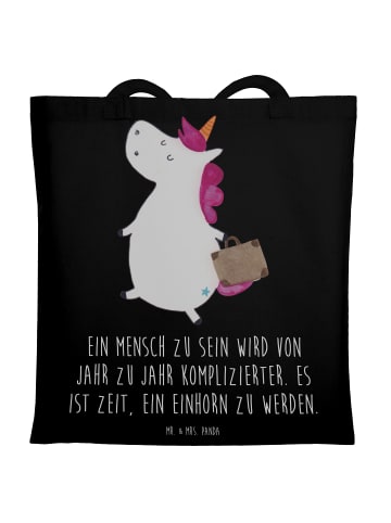 Mr. & Mrs. Panda Tragetasche Einhorn Koffer mit Spruch in Schwarz