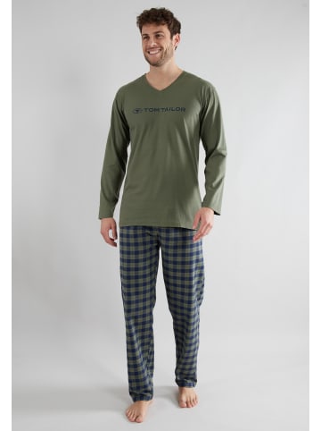 Tom Tailor X-Mas Pyjama in grün-mittel-Karo