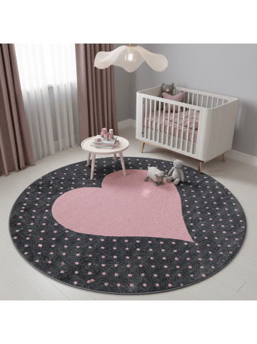 KADIMA DESIGN Teppich Kinder Kurzflor Herz Polypropylen Kinderzimmer