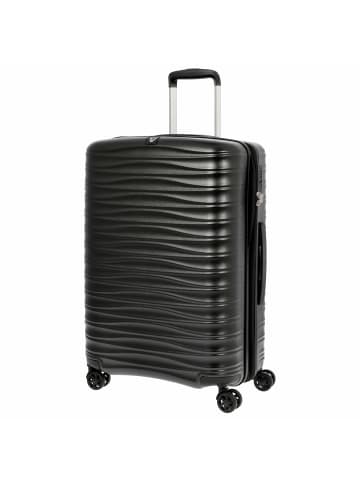 Roncato Wave - 4-Rollen-Trolley M 65 cm erw. in schwarz