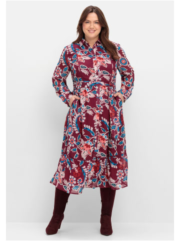 sheego by Joe Browns Hemdblusenkleid in beere gemustert