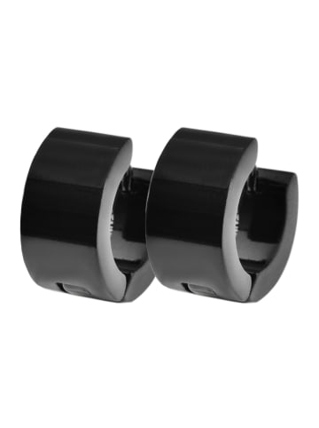 Adeliás Unisex Ohrringe – Klappcreole aus Edelstahl in schwarz