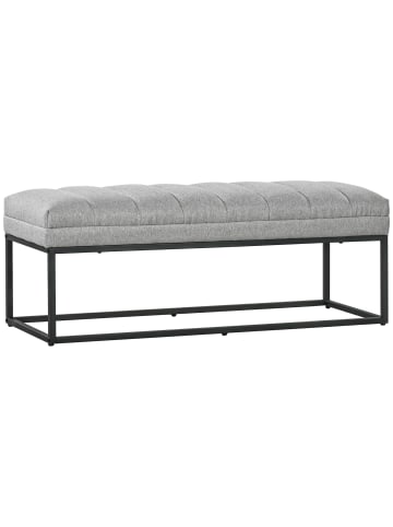 HOMCOM Sitzbank-120L x 44B x 45,5H cm-Hellgrau