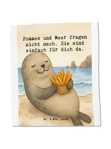 Mr. & Mrs. Panda Schultasche Robbe Pommes Design mit Spruch in Weiß