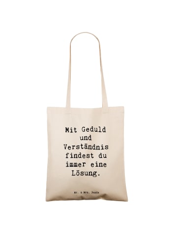 Mr. & Mrs. Panda Baumwoll Shopper Spruch Konflikte friedlich lös... in Creme