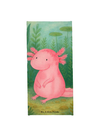 Mr. & Mrs. Panda Badehandtuch Axolotl Niedlich Design ohne Spruch in Grau Pastell
