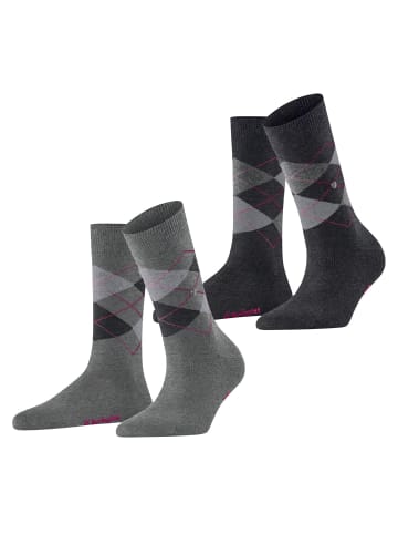 Burlington Socken 2er Pack in Schwarz/Grau